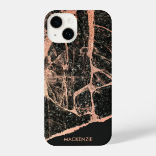 Black Marble and Glitter iPhone 14 Case