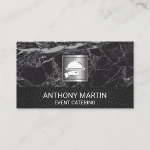 Black Marble and Leather   Serving Platter Icon Business Card