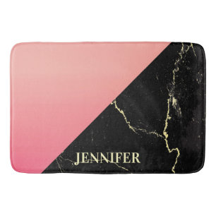 Black Marble Bath Mat