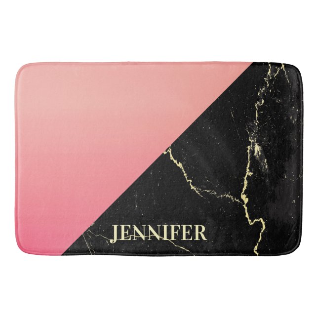 Black Marble Bath Mat (Front)