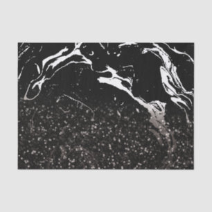 Black Marble/Black Glitter Tissue Paper