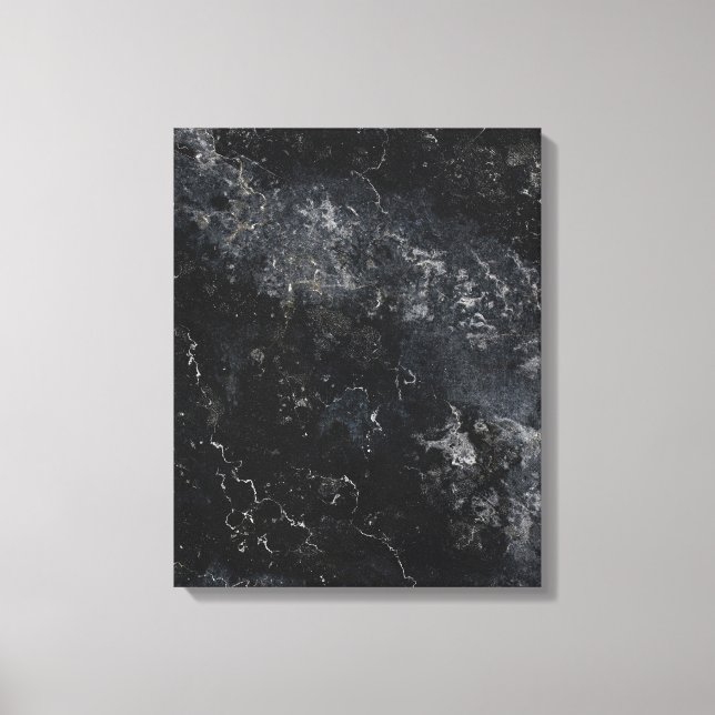 Black marble canvas print (Front)