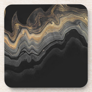 Black marble coaster