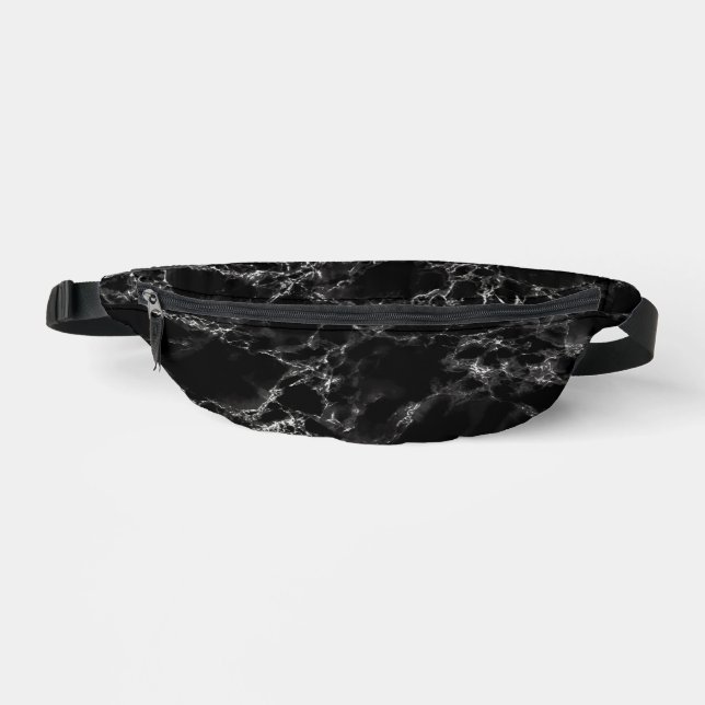 Black Marble Design Fanny Pack (Front)