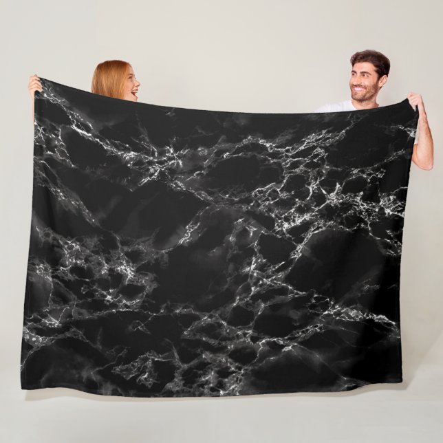 Black Marble Fleece Blanket (In Situ)