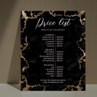 Black Marble & Gold Elegant Business Price List