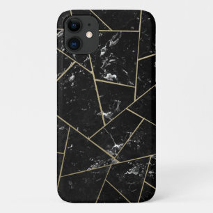 Black Marble Gold Geometric Glam #1 iPhone 11 Case