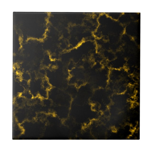  Black Marble Gold Pattern Luxury Texture Tile (Front)