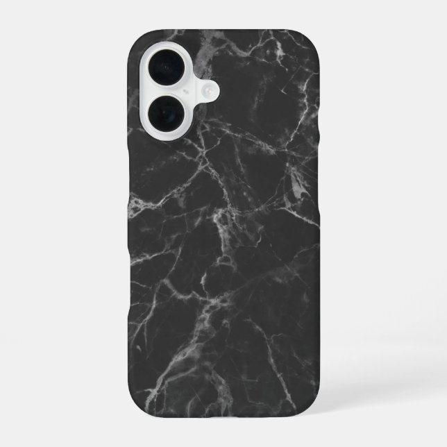 Black Marble iPhone 16 Case (Back)