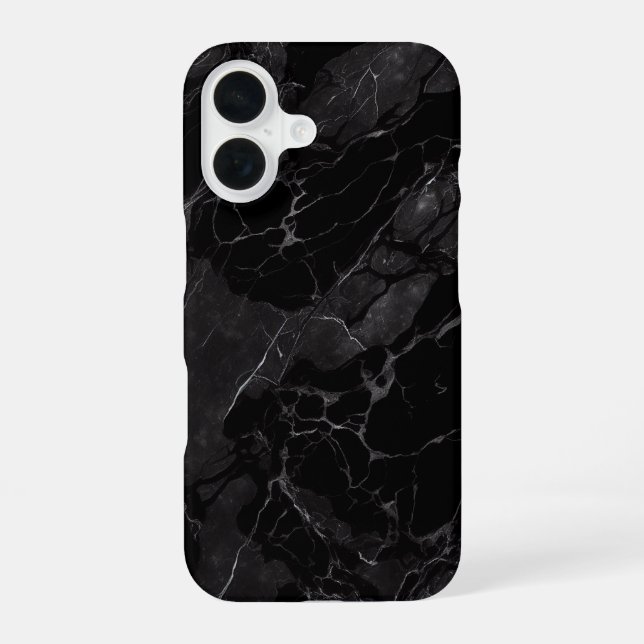 Black Marble iPhone 16 Case (Back)