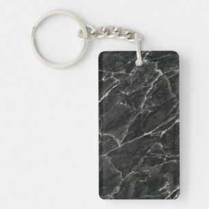 Black Marble Key Ring