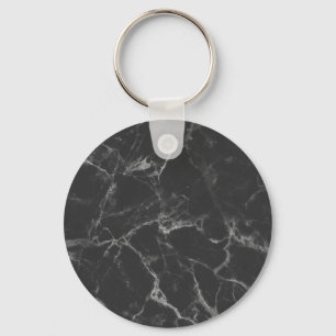 Black Marble Key Ring