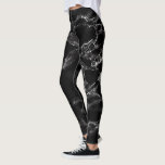 Black Marble Leggings<br><div class="desc">Modern MIGNED Design Black Marble Stone Leggings</div>