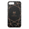 Black Marble Look with Faux Rose Gold Geometrics