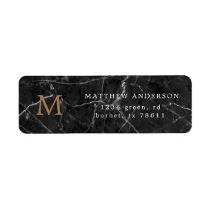 black marble masculine return address