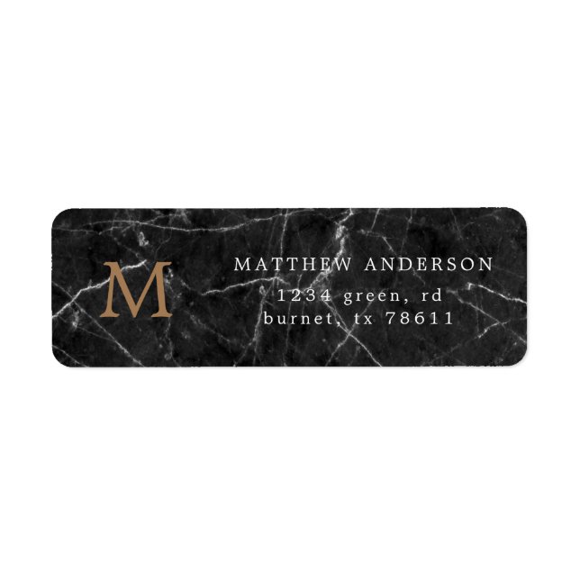 black marble masculine return address (Front)