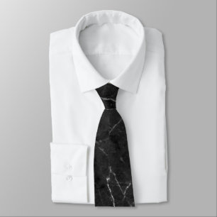 Black marble masculine sophisticated neck tie