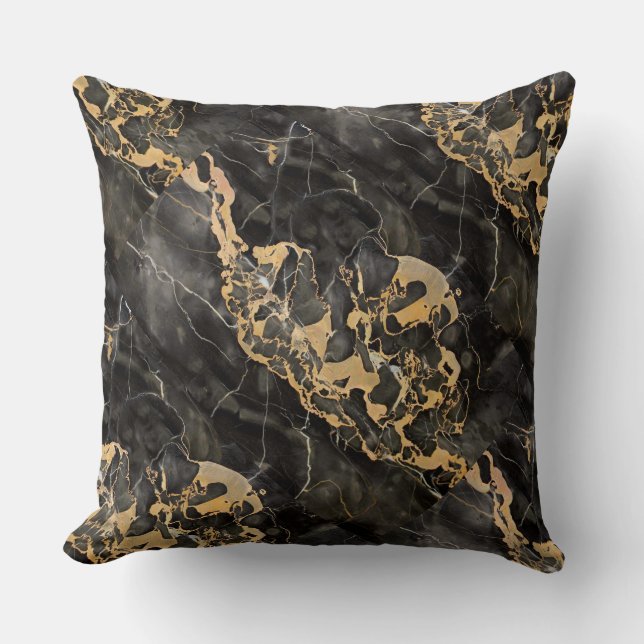black marble metallic gold modern luxury cushion (Front)