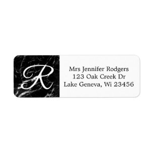 Black Marble Monogrammed