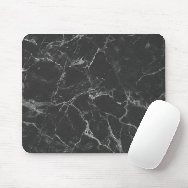 Black Marble Mouse Mat (With Mouse)