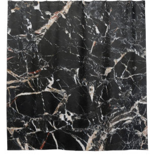 Black marble: natural abstract texture. shower curtain