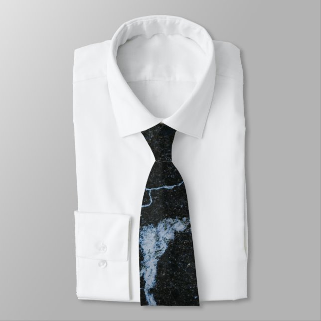 Black Marble Pattern Tie (Tied)