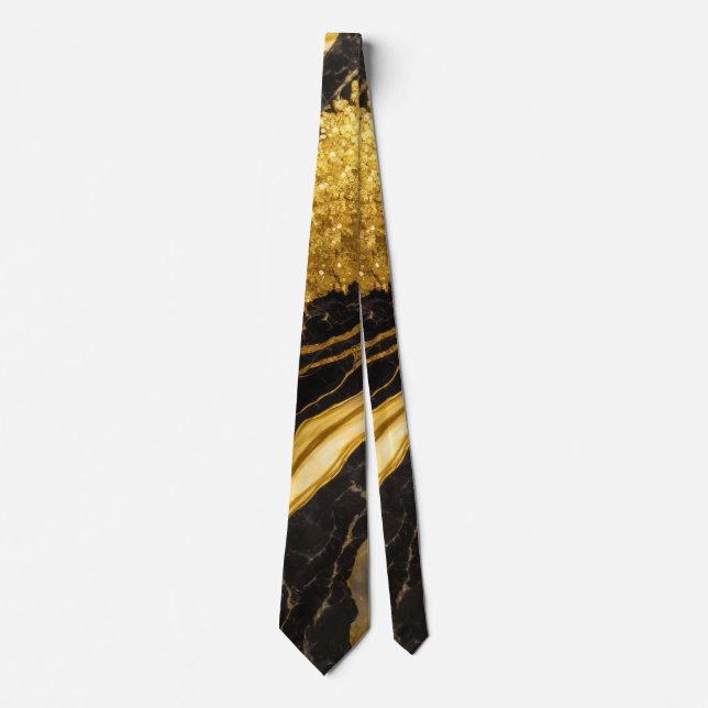 Black Marble Pattern with Gold Tie (Front)