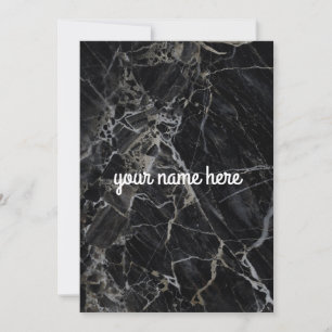 Black Marble Personalised Notecard