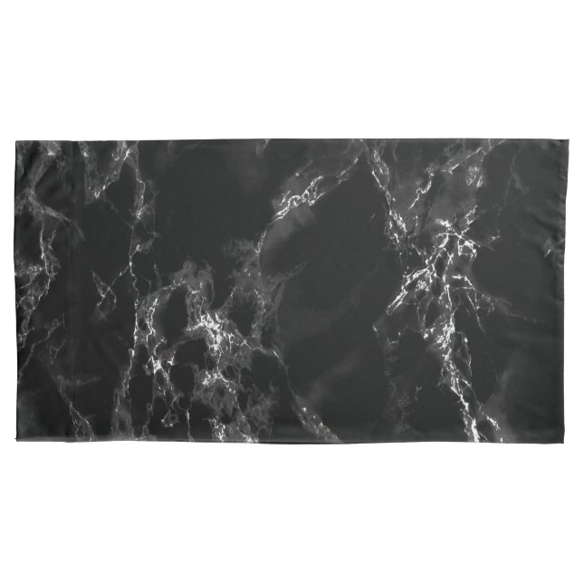 Black Marble Pillow Cases (Front-Left)
