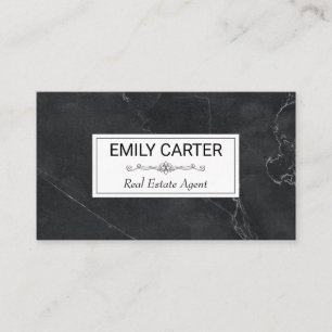 Black Marble Real Estate Agent Business Card