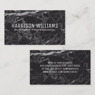 Black Marble   Rock Slate Business Card