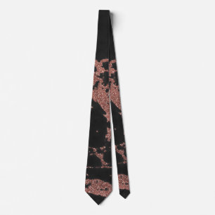 Black marble rose gold glitter texture image tie