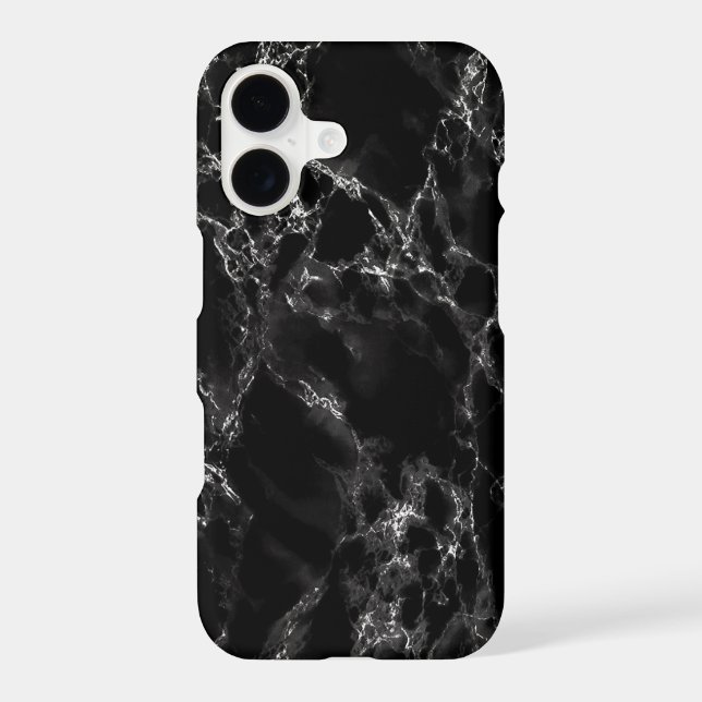 Black Marble Stone Design iPhone Case (Back)