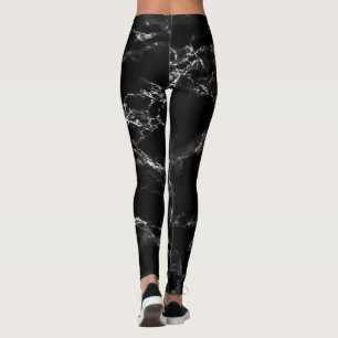 Black Marble Stone Design Leggings