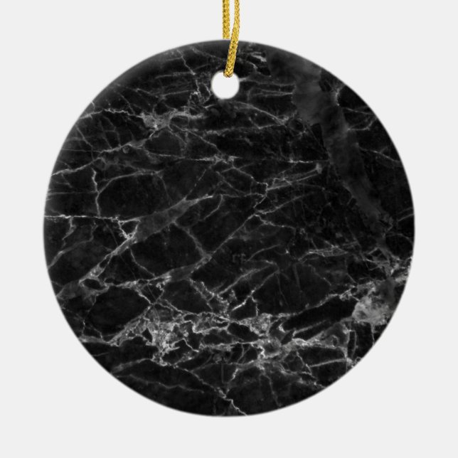 Black Marble Stone Look Ceramic Tree Decoration (Front)