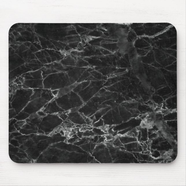 Black Marble Stone Look Mouse Mat (Front)