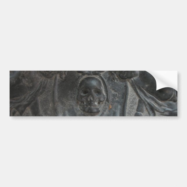 Black Marble Stone Skull Pirate Bumper Sticker (Front)