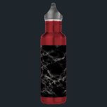 Black Marble Stone Water Bottle<br><div class="desc">Black Marble Stone Water Bottles MIGNED Design</div>