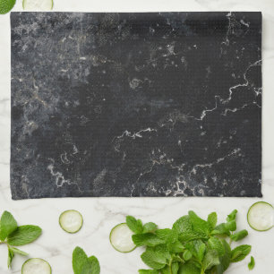 Black marble  tea towel