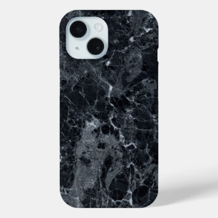 Black Marble Texture iPhone 15 Case