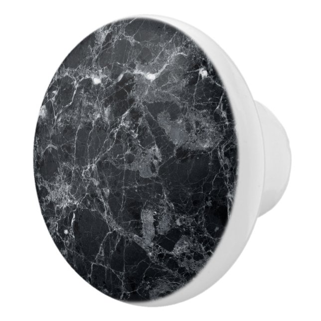 Black marble texture ceramic knob (Right)