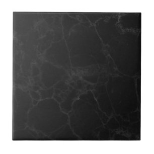 Black Marble Texture Ceramic Tile 4.25 Inch Square