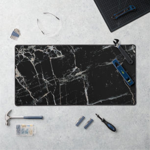 black marble texture desk mat