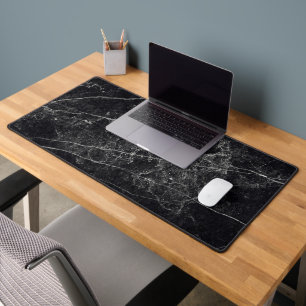Black Marble Texture Desk Mat