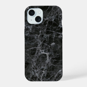 Black Marble Texture iPhone 15 Case