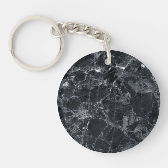 Black marble texture key ring (Front)