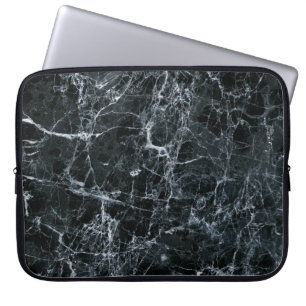 Black Marble Texture Laptop Sleeve