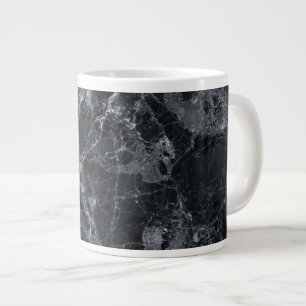 Black marble texture large coffee mug