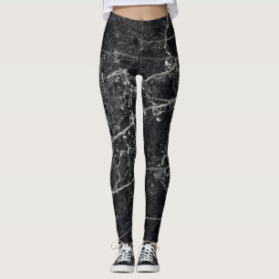 Black Marble Texture Leggings
