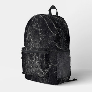 Black Marble Texture Printed Backpack